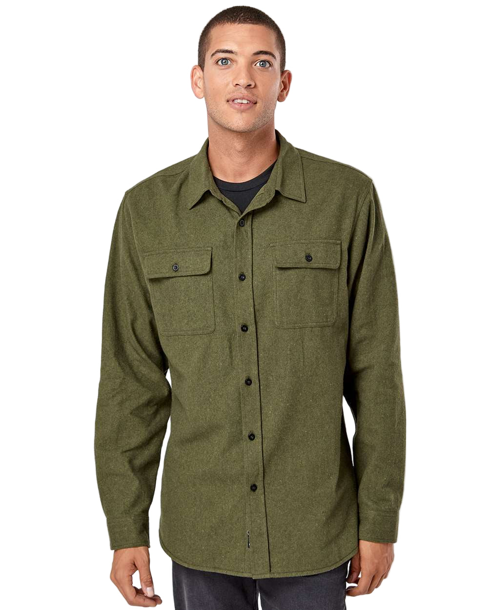 Burnside Long Sleeve Solid Flannel Shirt