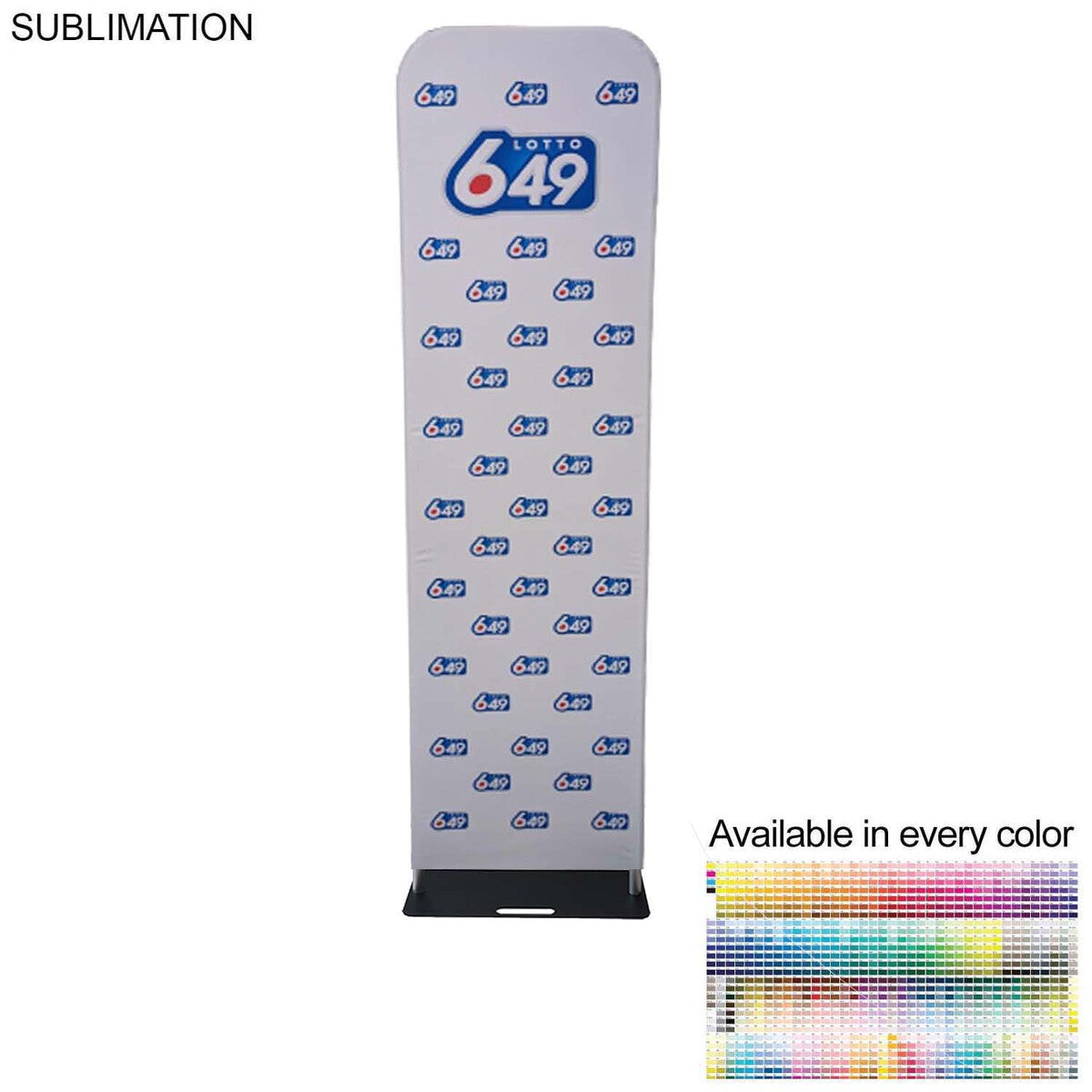 48 Hr Quick Ship - 2'W x 90"H EuroFit Banner with Steel Base, Full Color Graphics 2 Sided, NO SETUP