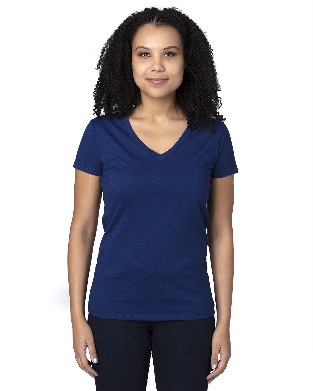 000245 THREADFAST Ladies' Ultimate CVC V-Neck T-Shirt