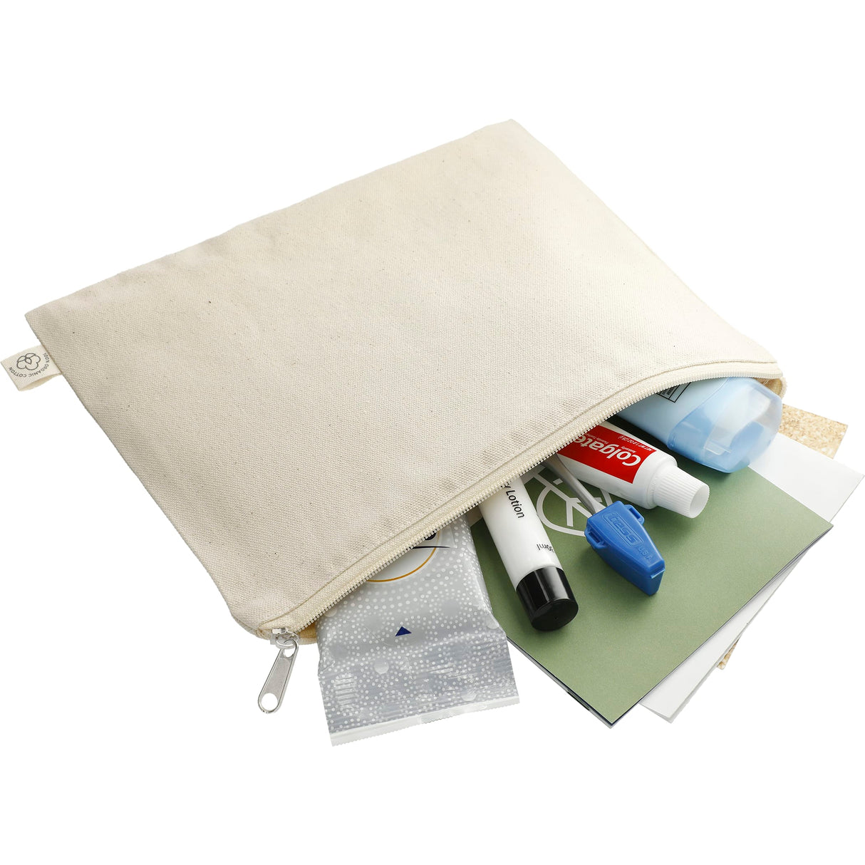 Organic Cotton Flat Travel Pouch