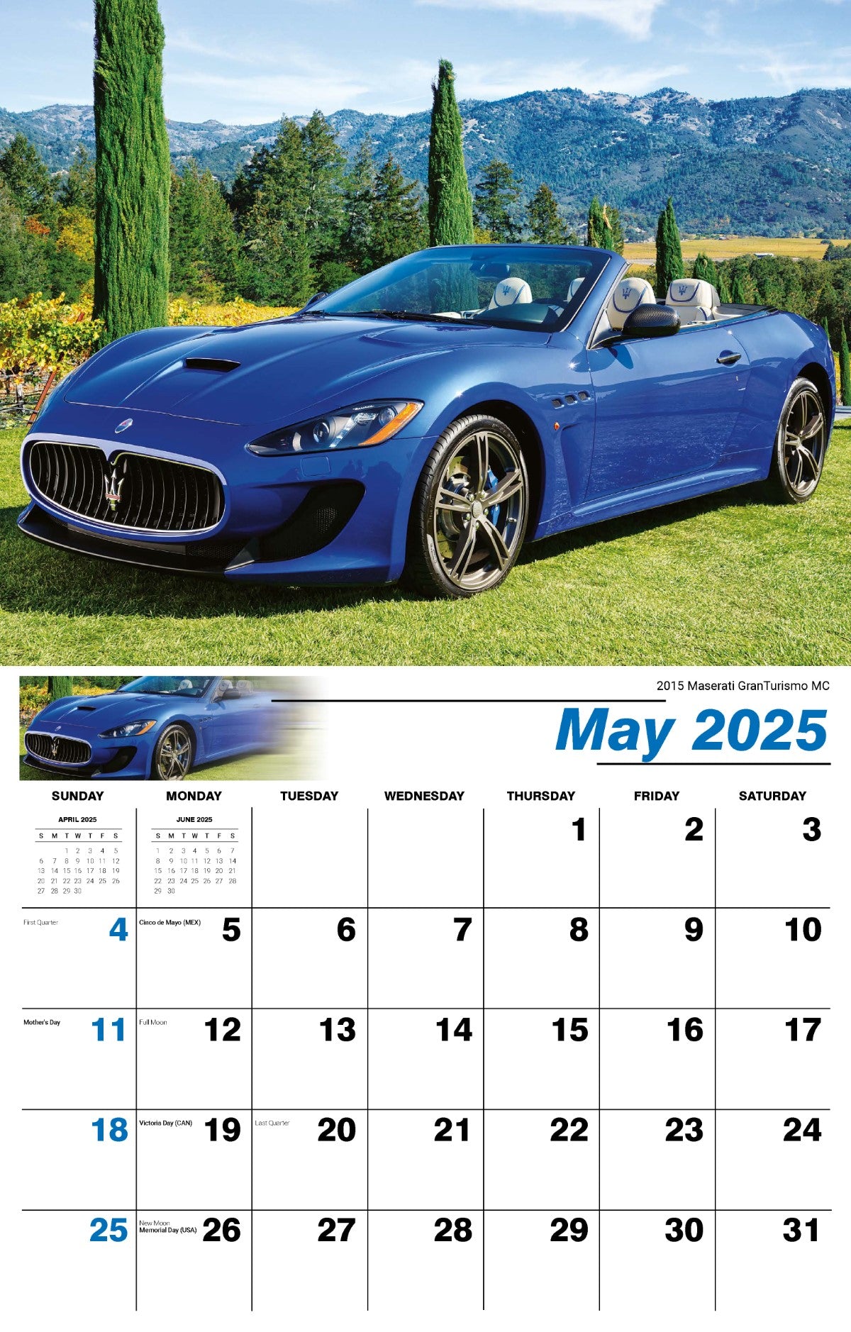 Galleria Wall Calendar 2025 Exotic Cars Eng.