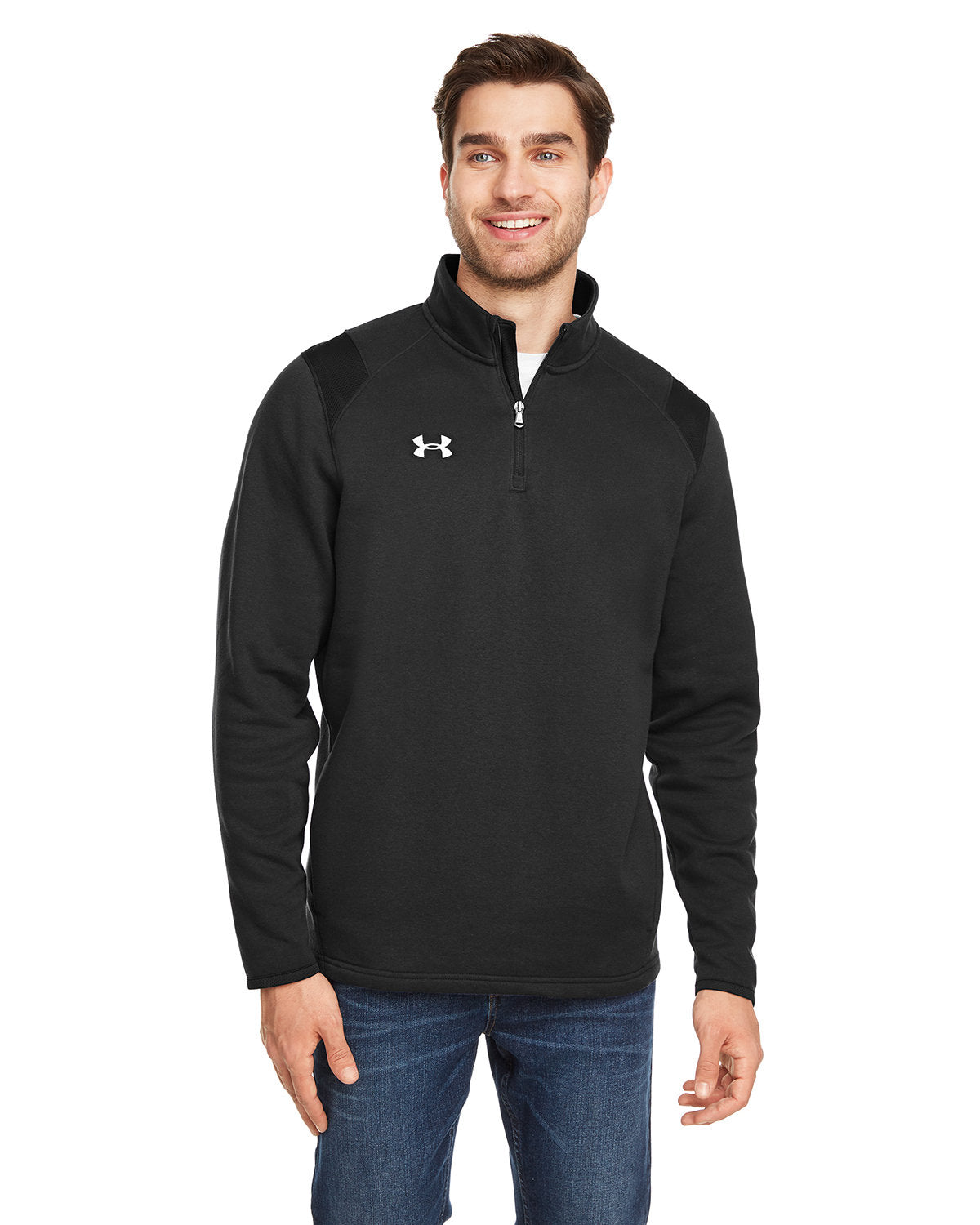 UNDER ARMOUR Men's Hustle Quarter-Zip Pullover Sweatshirt