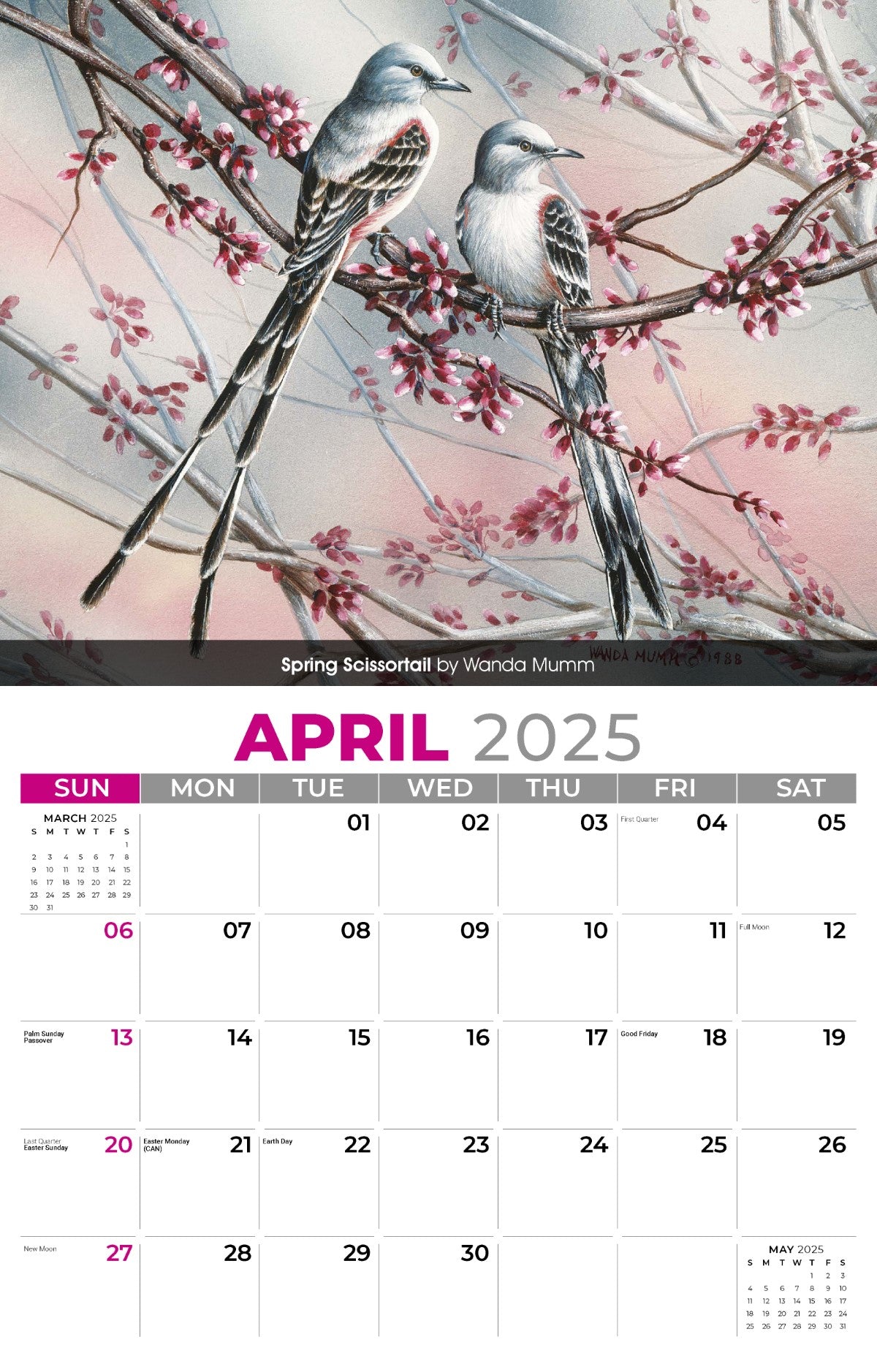 Galleria Wall Calendar 2025 Garden Birds