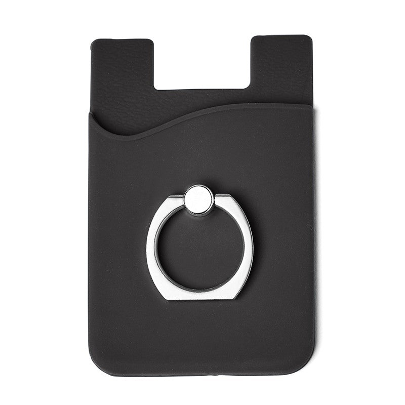 Silicone Card Holder w/Metal Ring Phone Stand