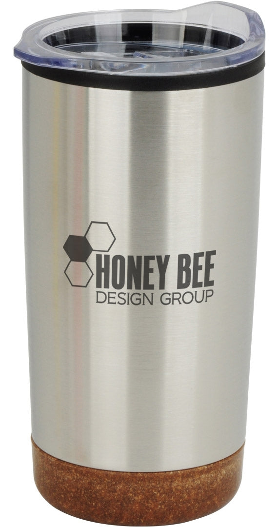 Nanaimo 20oz stainless steel/Polypropylene tumbler with clear lid Silver