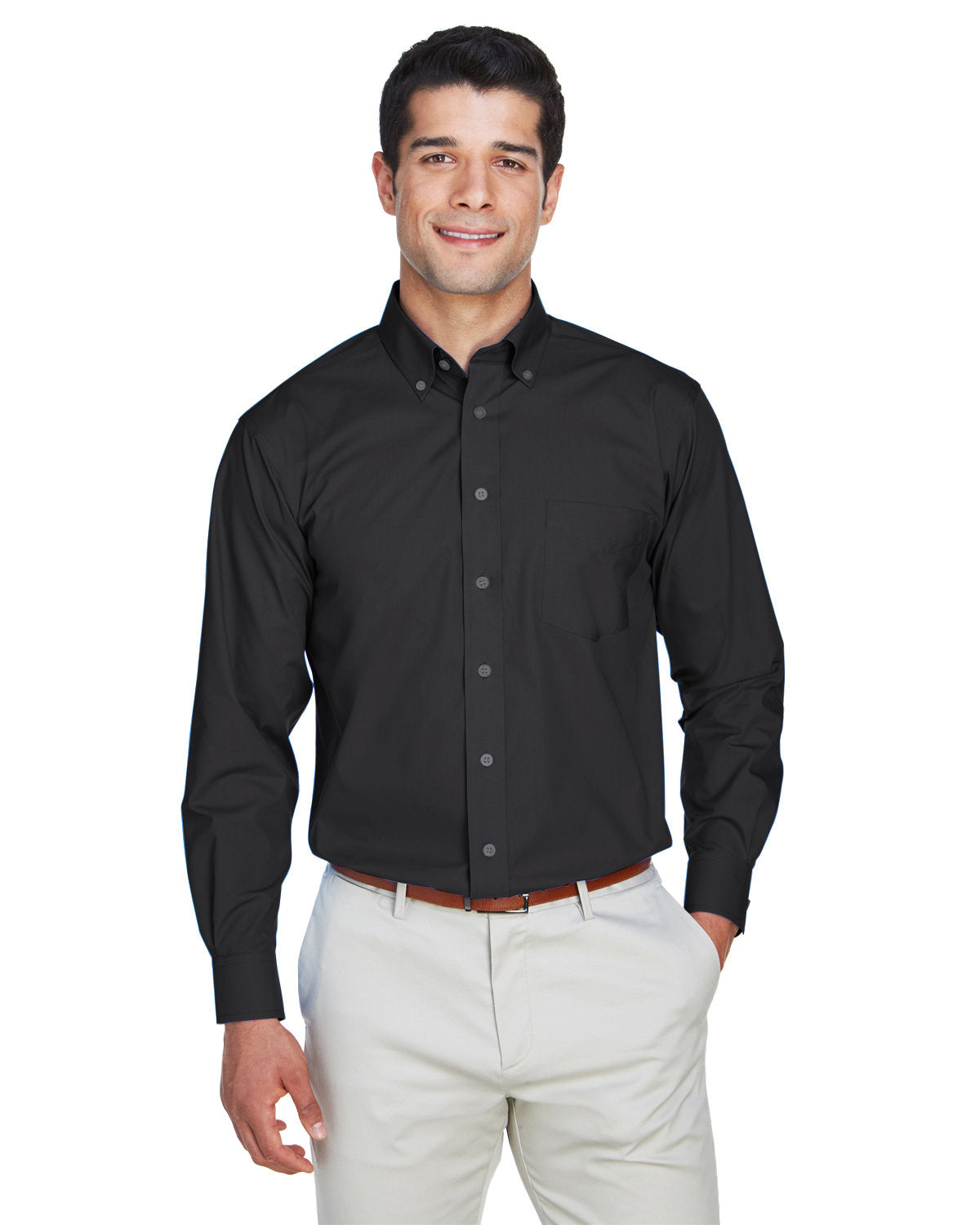 000162 Devon and Jones Men's Crown Collection® Solid Broadcloth Woven Shirt