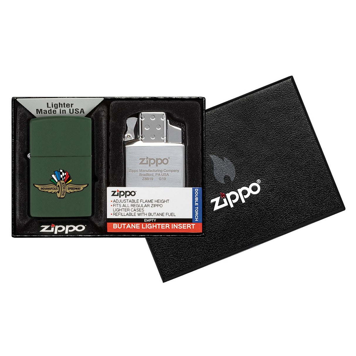 Matte Zippo® Lighter & Double Butane Insert Gift Set