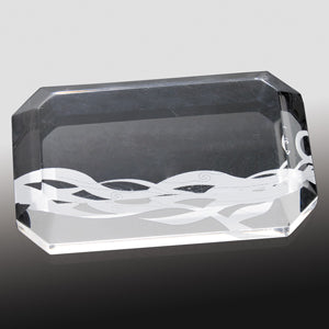 Beveled Rectangle Acrylic Paperweight (Laser Engraved)