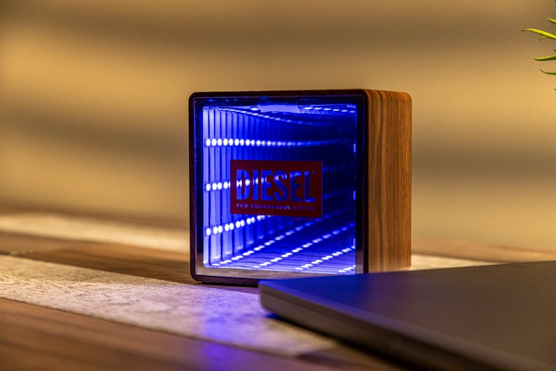Orbit Wood Grain Mirror Light-Up Speaker