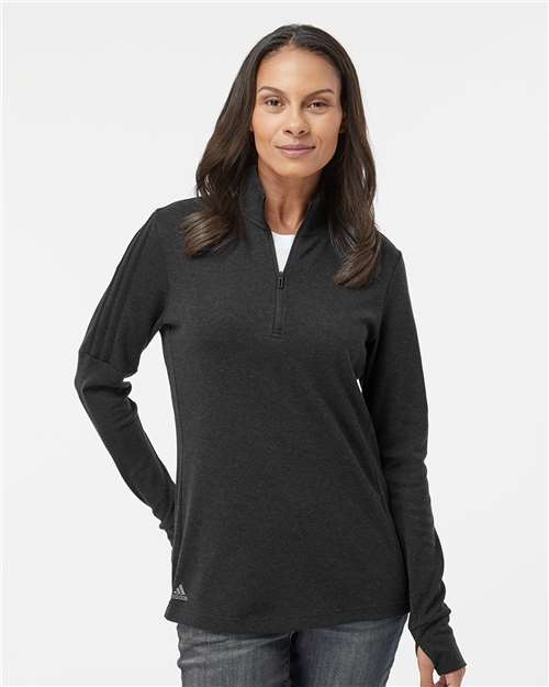 Adidas® Women's 3-Stripes Quarter Zip Sweater