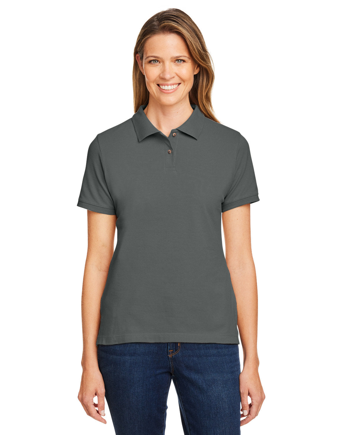 Harriton Ladies' 6 oz. Ringspun Cotton Piqué Short-Sleeve Polo