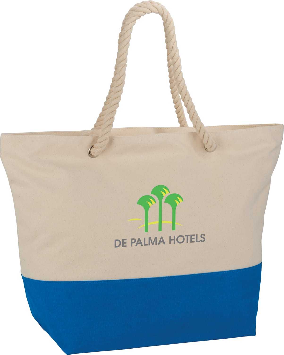 Zippered 12oz Cotton Canvas Rope Tote