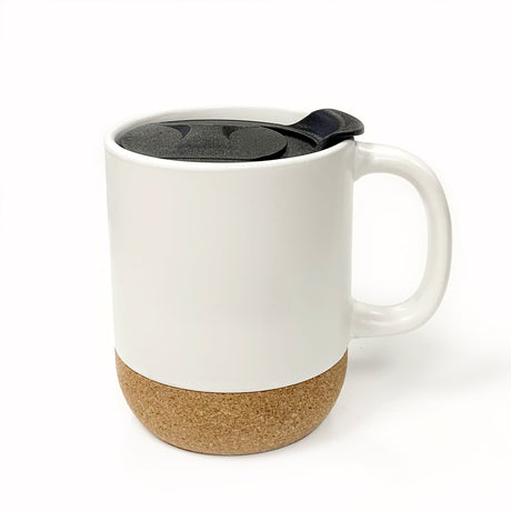 Cork Bottom Ceramic Mug with Lid