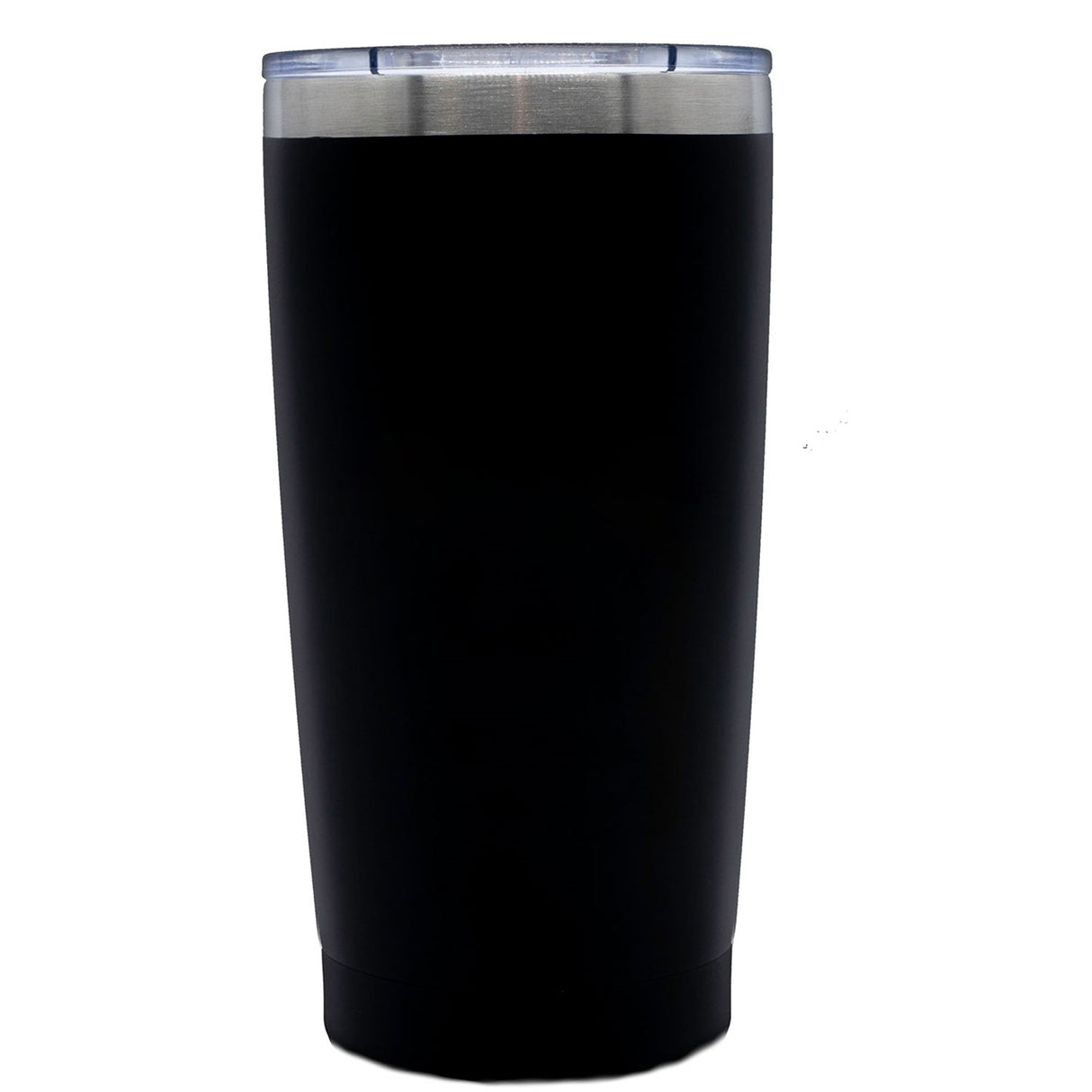Traveller 20oz double wall tumbler matte black with clear lid