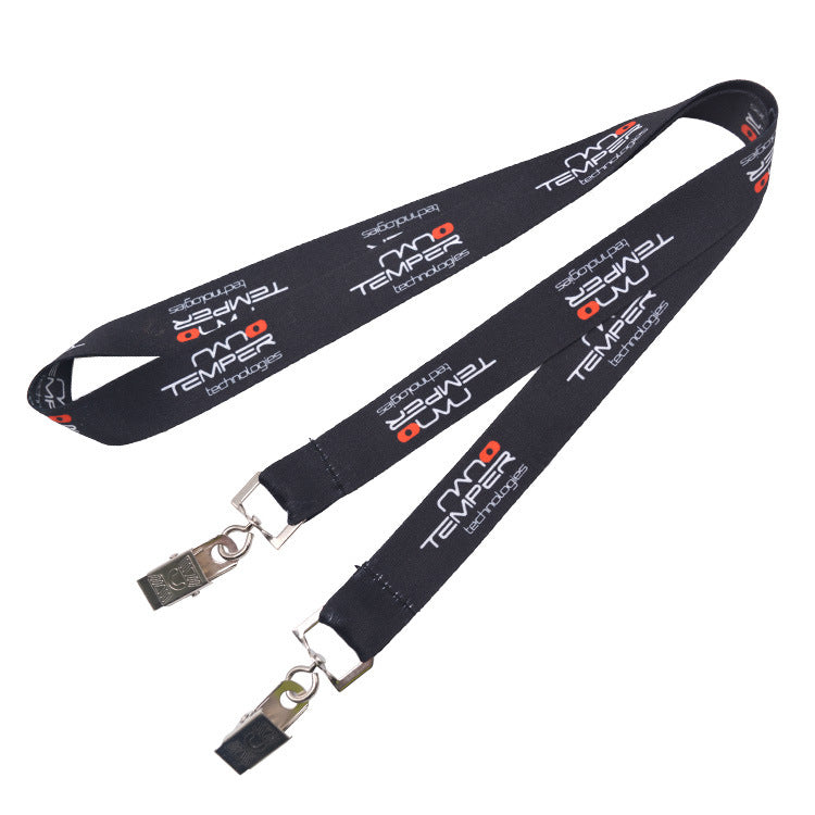 1" Double ended Full Color Lanyards w/Bulldog clip
