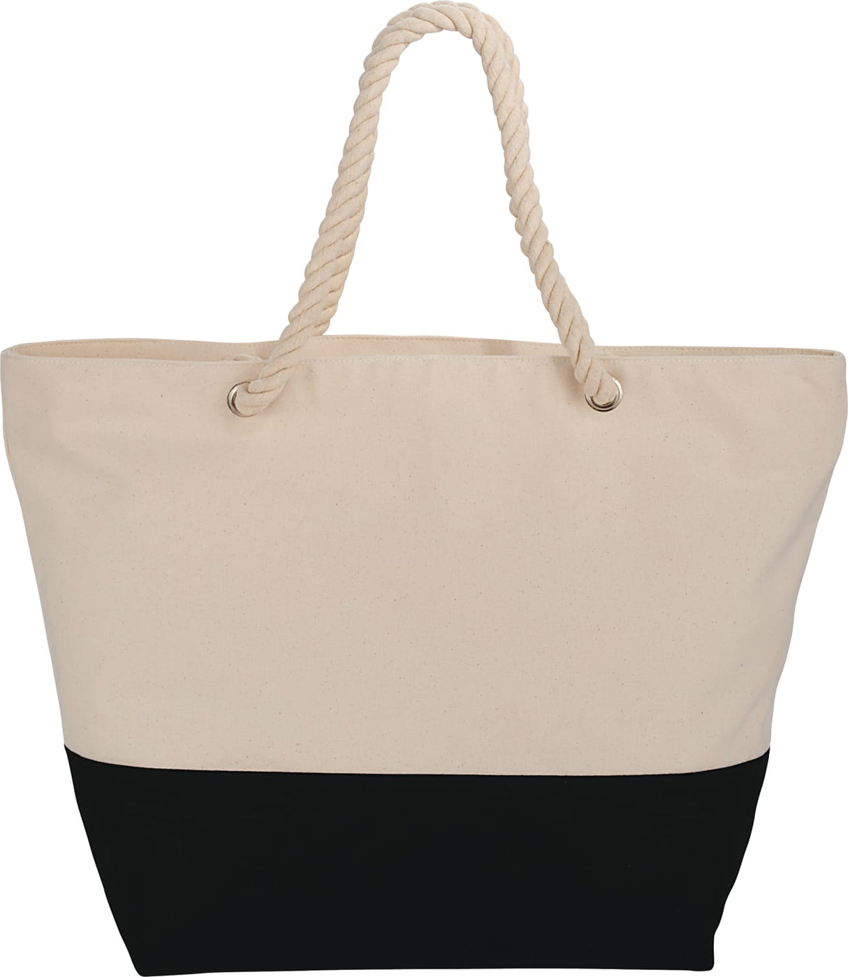 Zippered 12oz Cotton Canvas Rope Tote