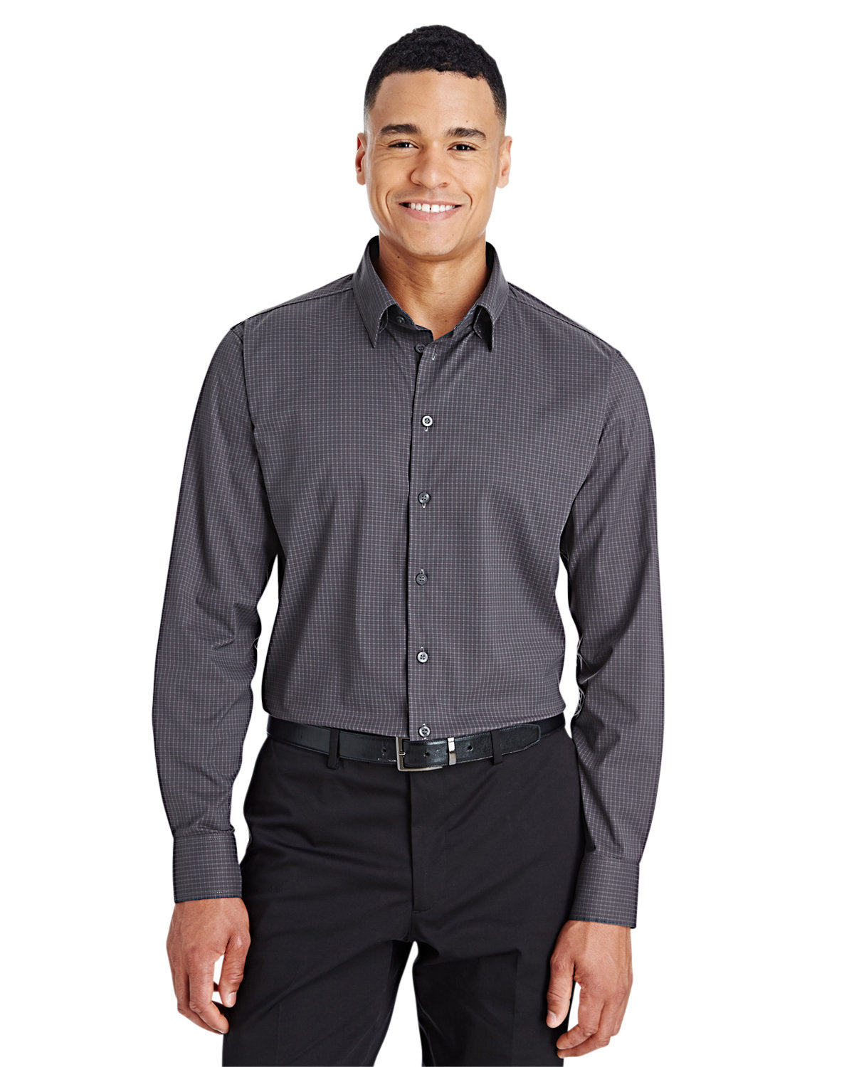 Devon and Jones CrownLux Performance® Men's Tonal Mini Check Woven Shirt