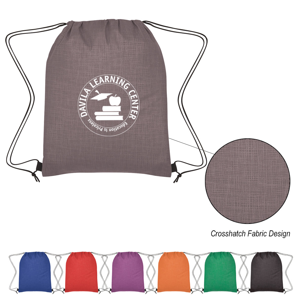Crosshatch Non-woven Drawstring Bag