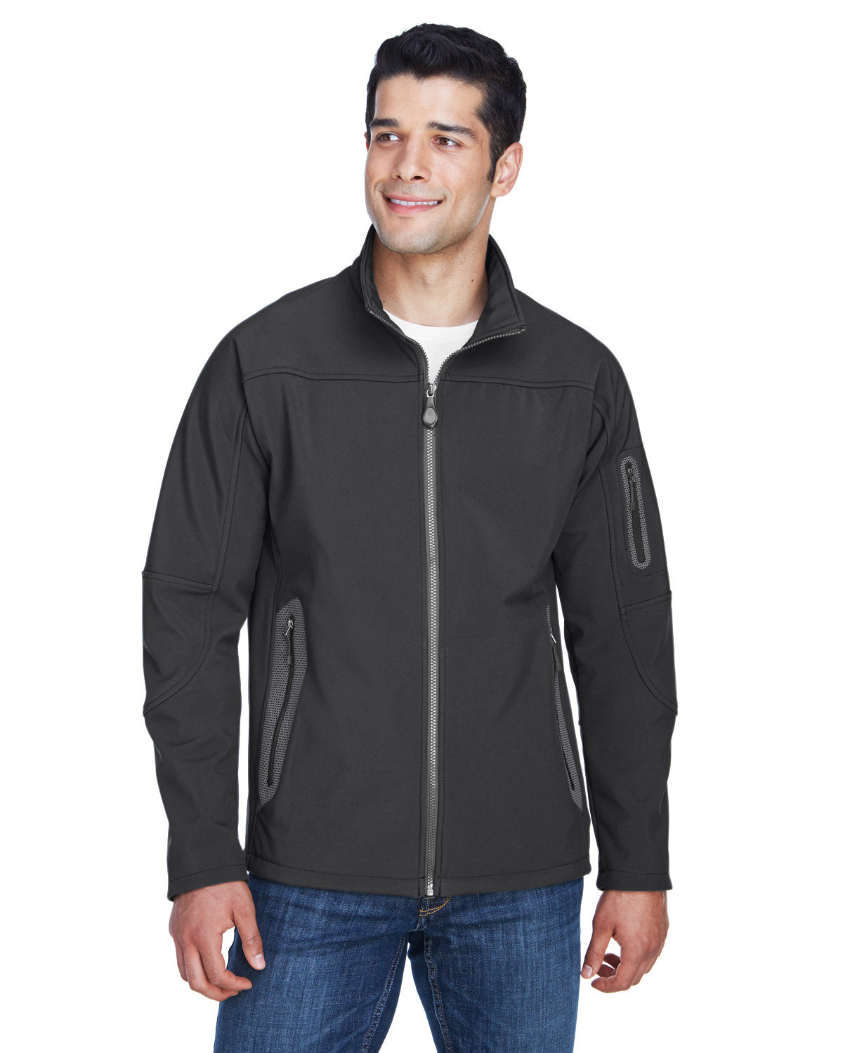 NORTH END Men's Three-Layer Fleece Bonded Soft Shell Technical Jacket