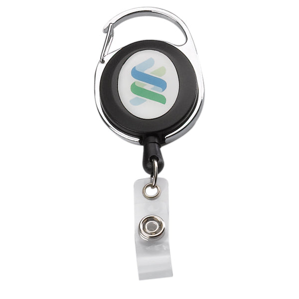 Metal Oval Retractable Badge Reel w/Carabiner