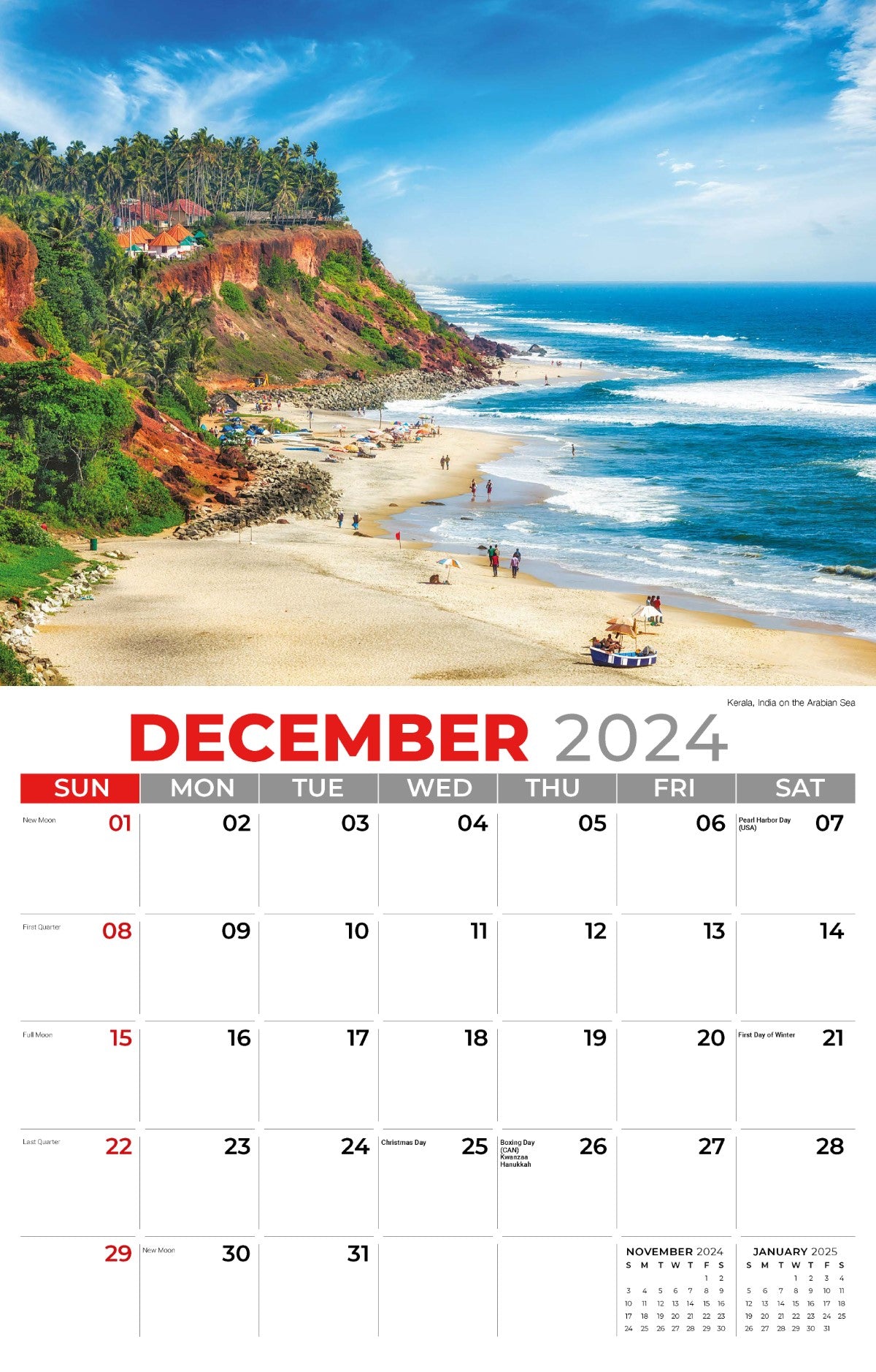 Galleria Wall Calendar 2025 Sun Sand & Surf