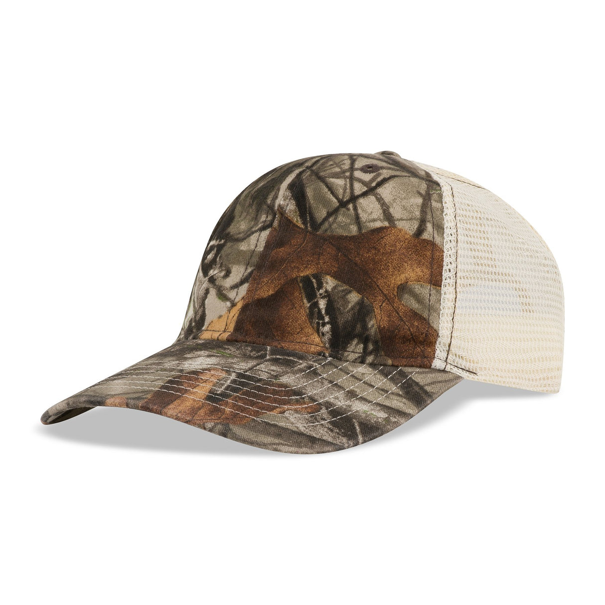 Bio-Washed Cotton Twill Front Cap w/Soft Mesh Sides & Back