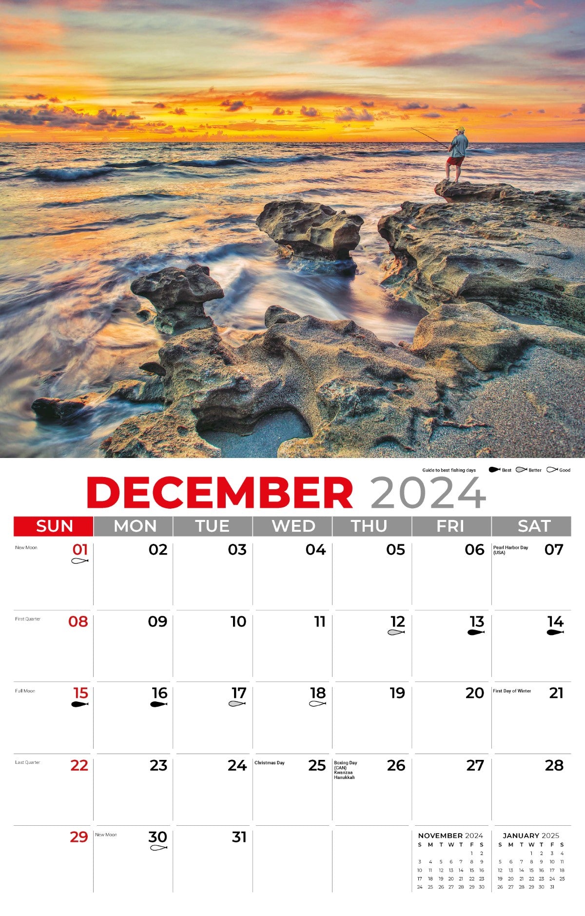 Galleria Wall Calendar 2025 Fishing and Hunting