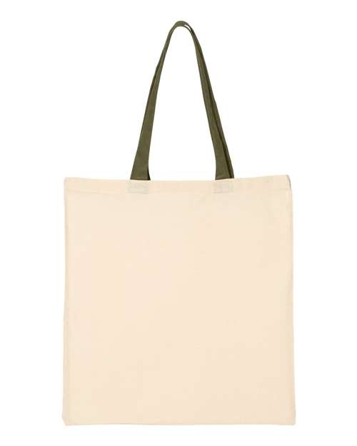 Q-Tees™ Economical Tote w/Contrast-Color Handles
