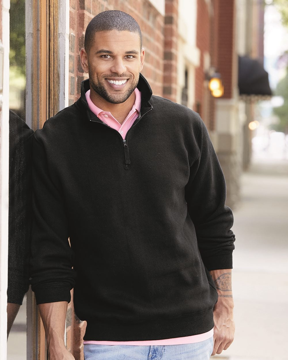 J. America Heavyweight Fleece Quarter-Zip Sweatshirt