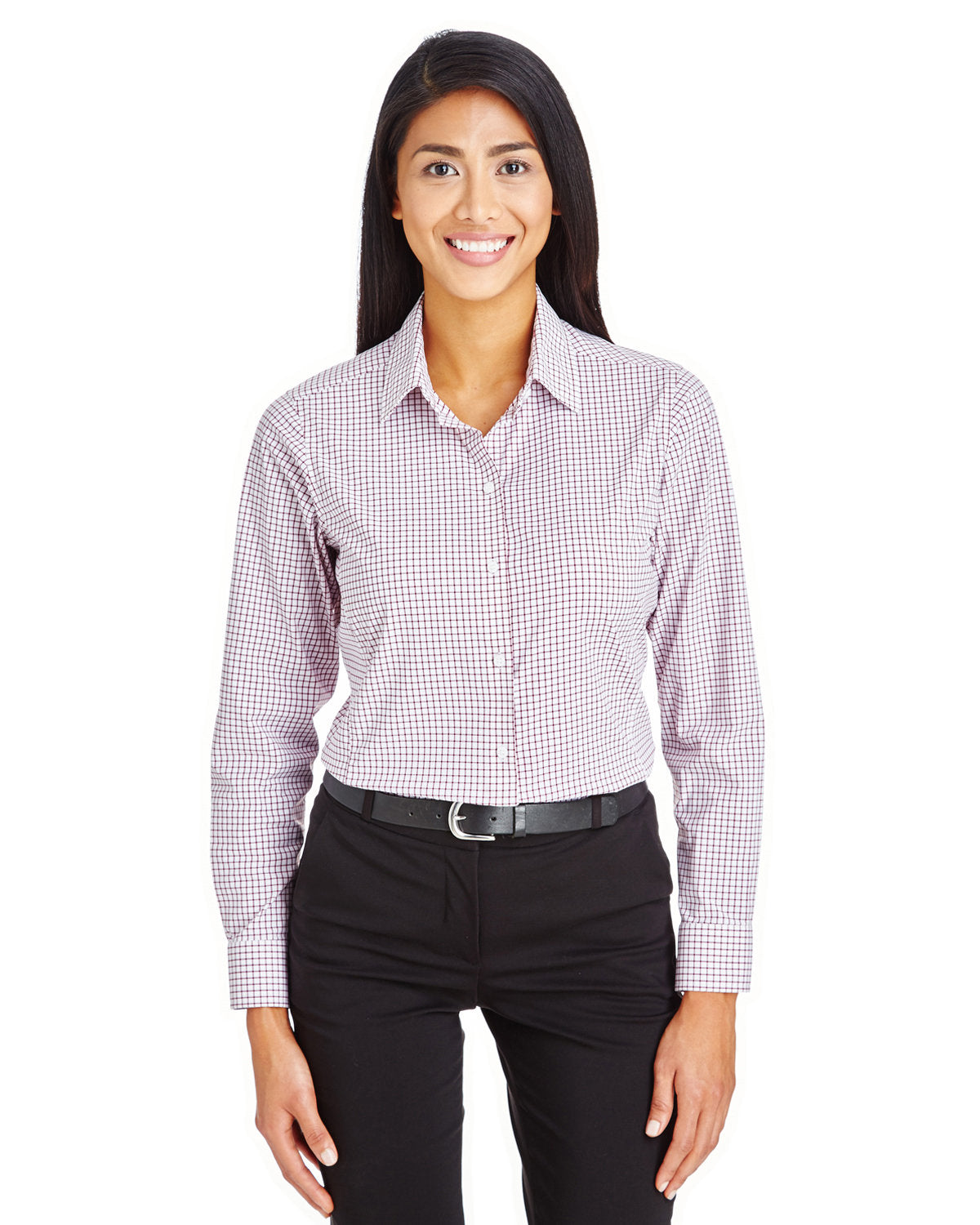 DEVON AND JONES CrownLux Performance® Ladies' Micro Windowpane Woven Shirt