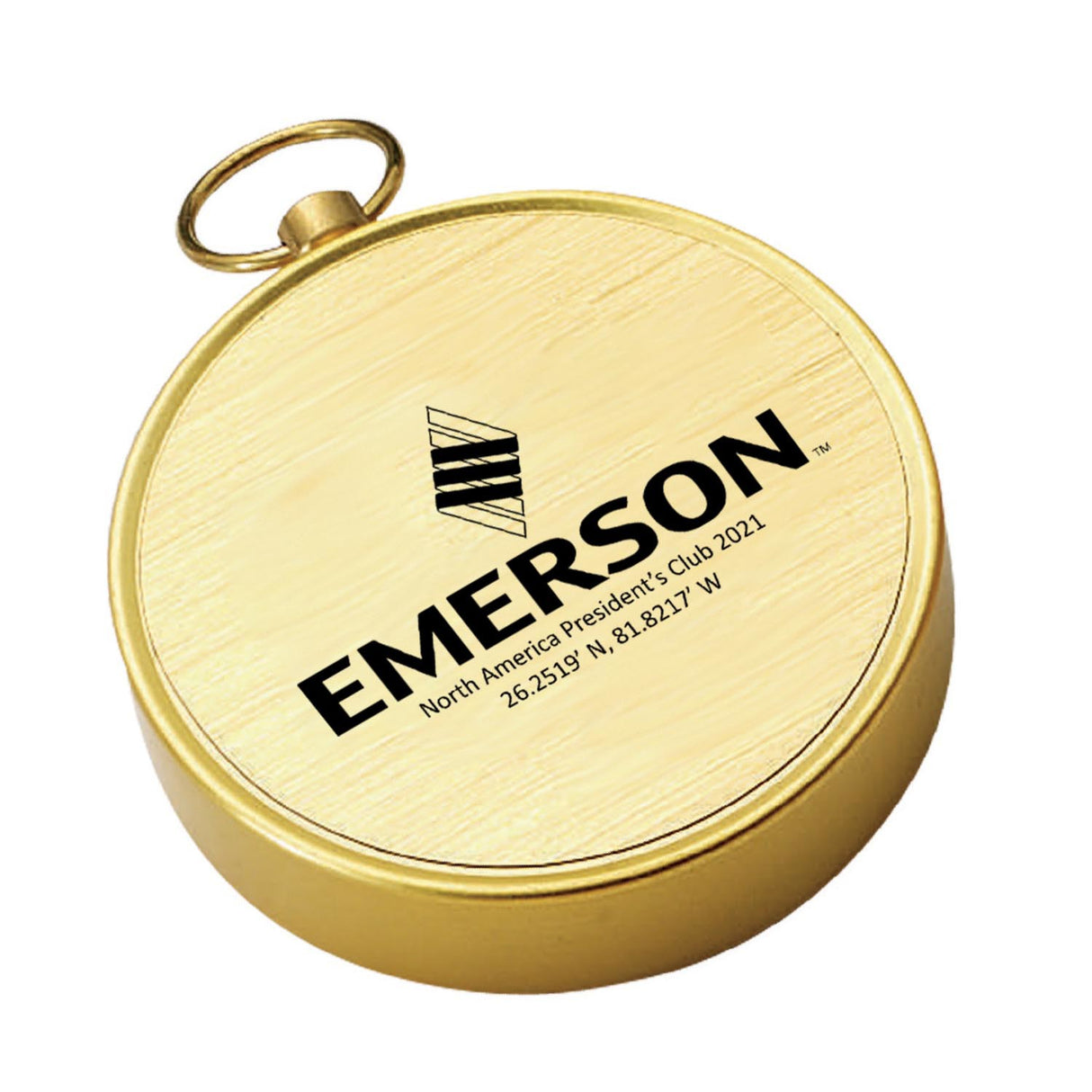 Open-Faced Brass Colored Compass