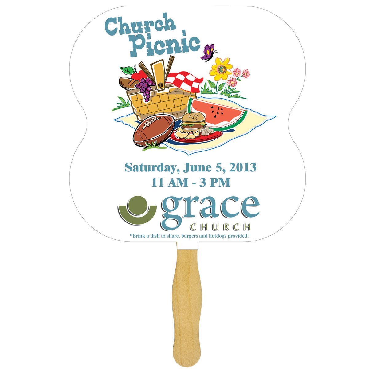 Hour Glass Sandwiched Hand Fan (2 Side/ FOUR COLOR PROCESS)