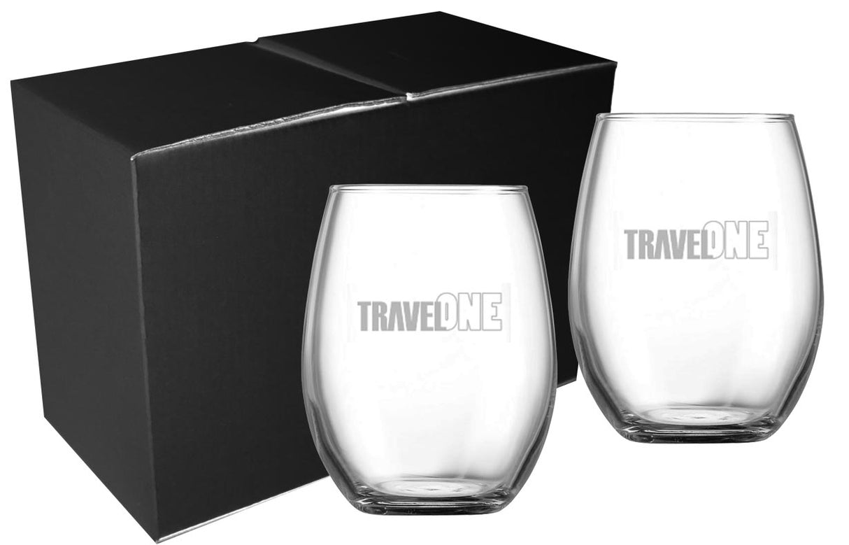 ~ Blossom 14.75oz Chef & Sommelier stemless set of 2 in a Mystique gift box