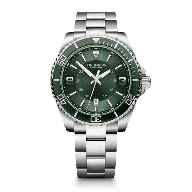 Maverick Stainless Steel Watch w/Green Dial