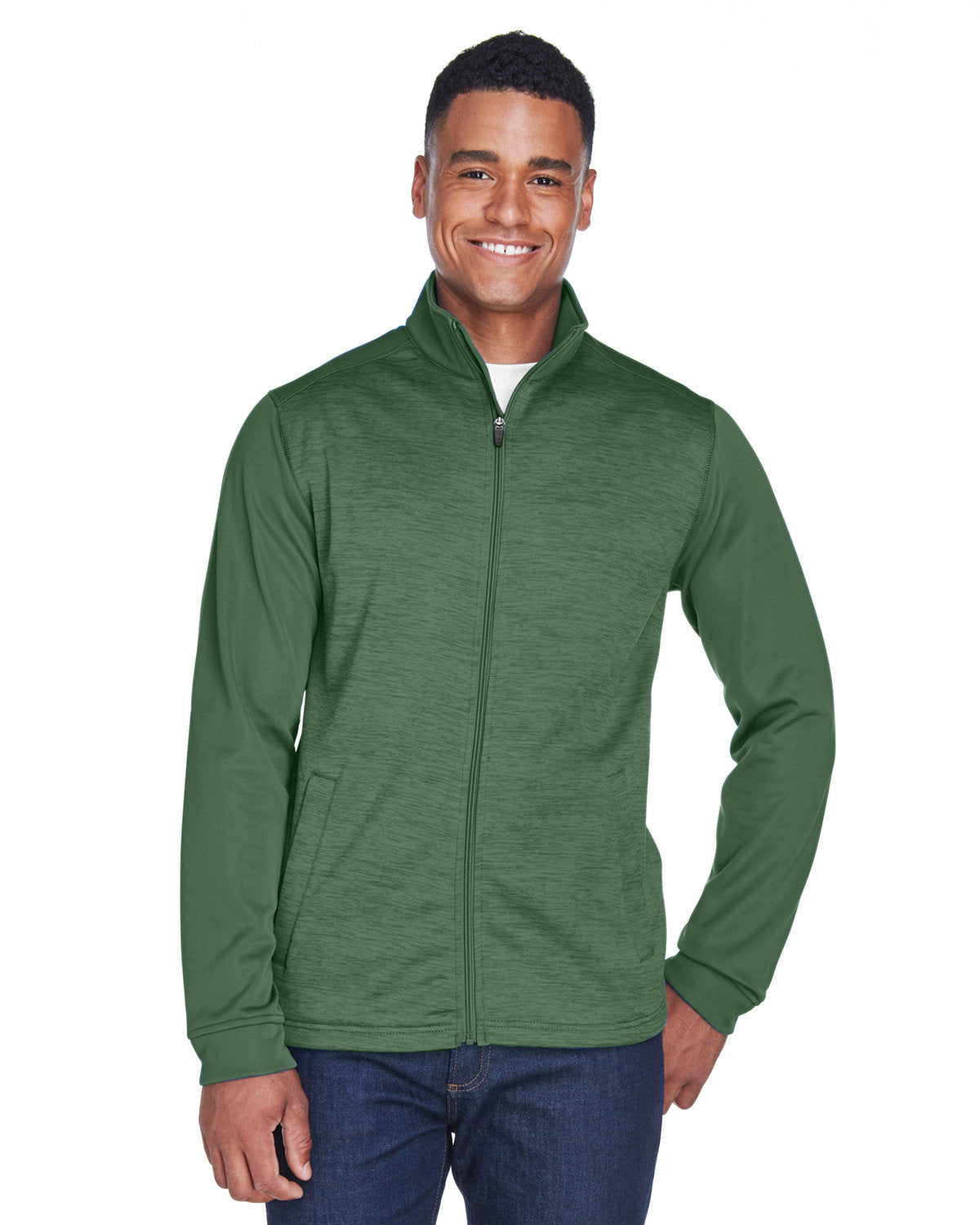 DEVON AND JONES Men's Newbury Colorblock Mélange Fleece Full-Zip