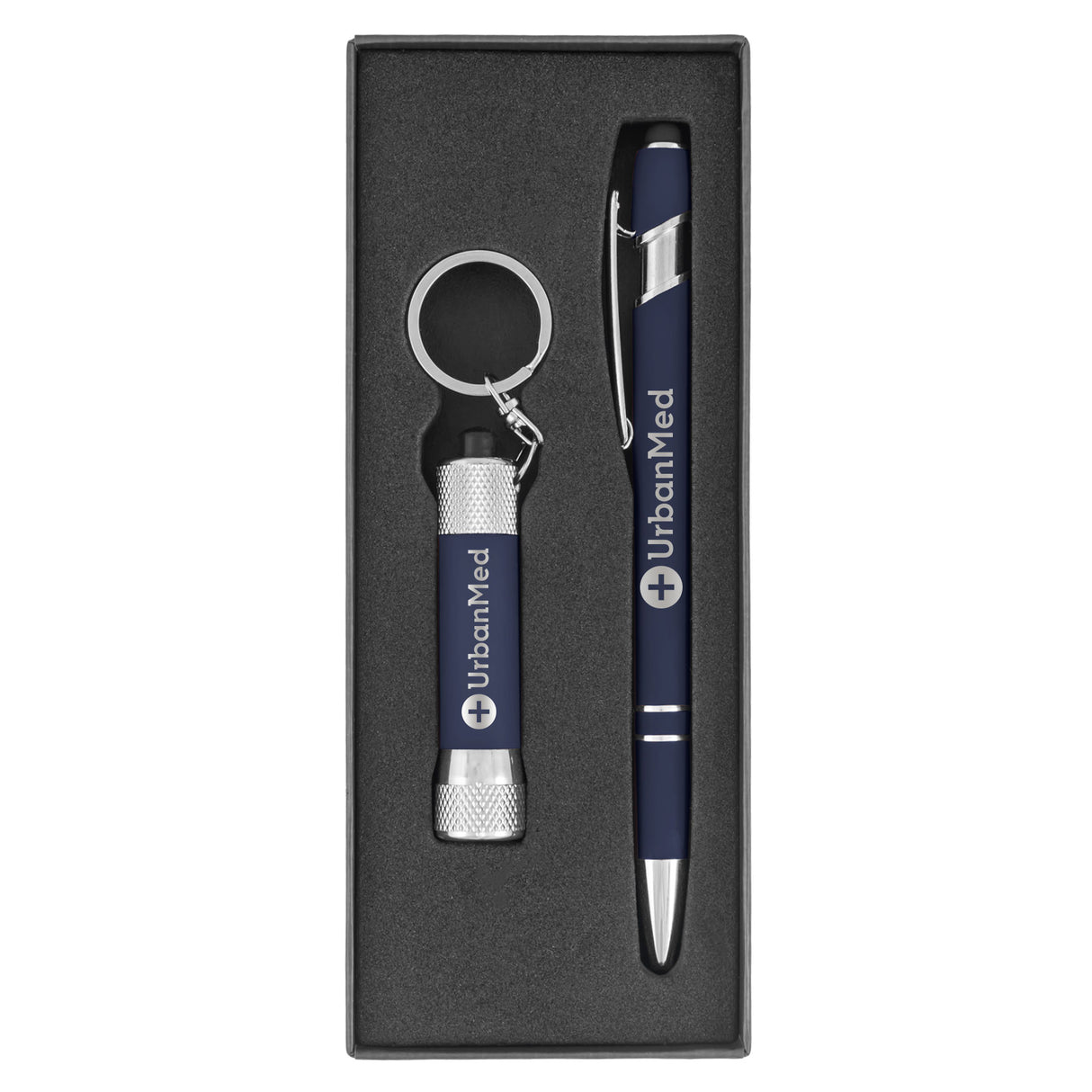 Ellipse & Chroma Softy - Laser Engraved - Metal Pen & Flashlight Gift Set