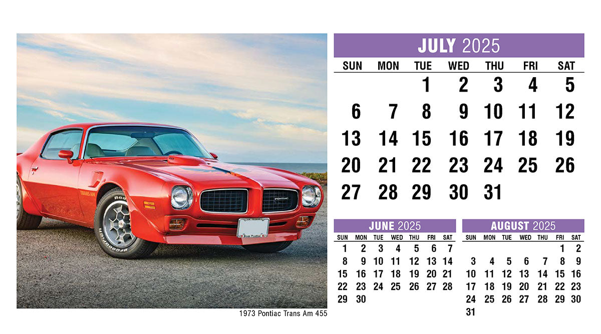 Classic Cars Desk Tent Calendar