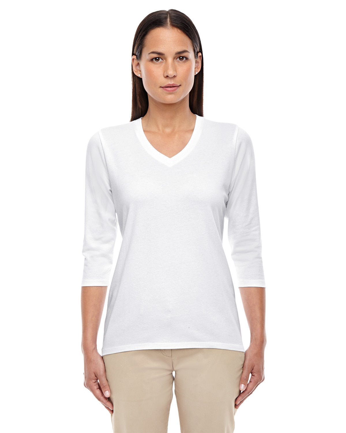 DEVON AND JONES Ladies' Perfect Fit? Bracelet-Length V-Neck Top