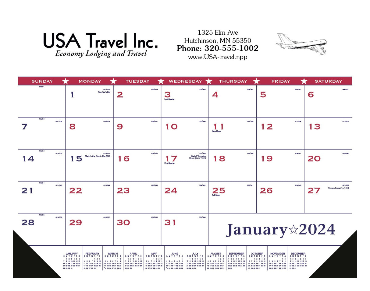 Patriotic Desk Pad with Vinyl Corners