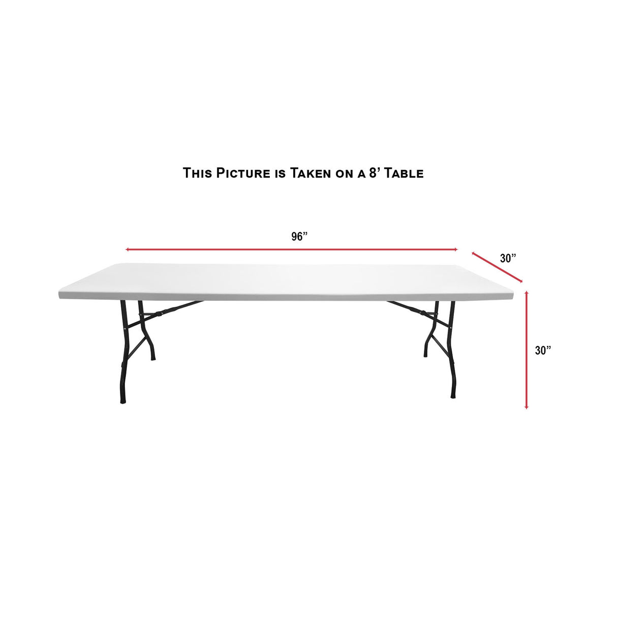 72 Hr Fast Ship - Sublimated Table Cloth for 8' table, Drape style, 4 sided, Closed Back