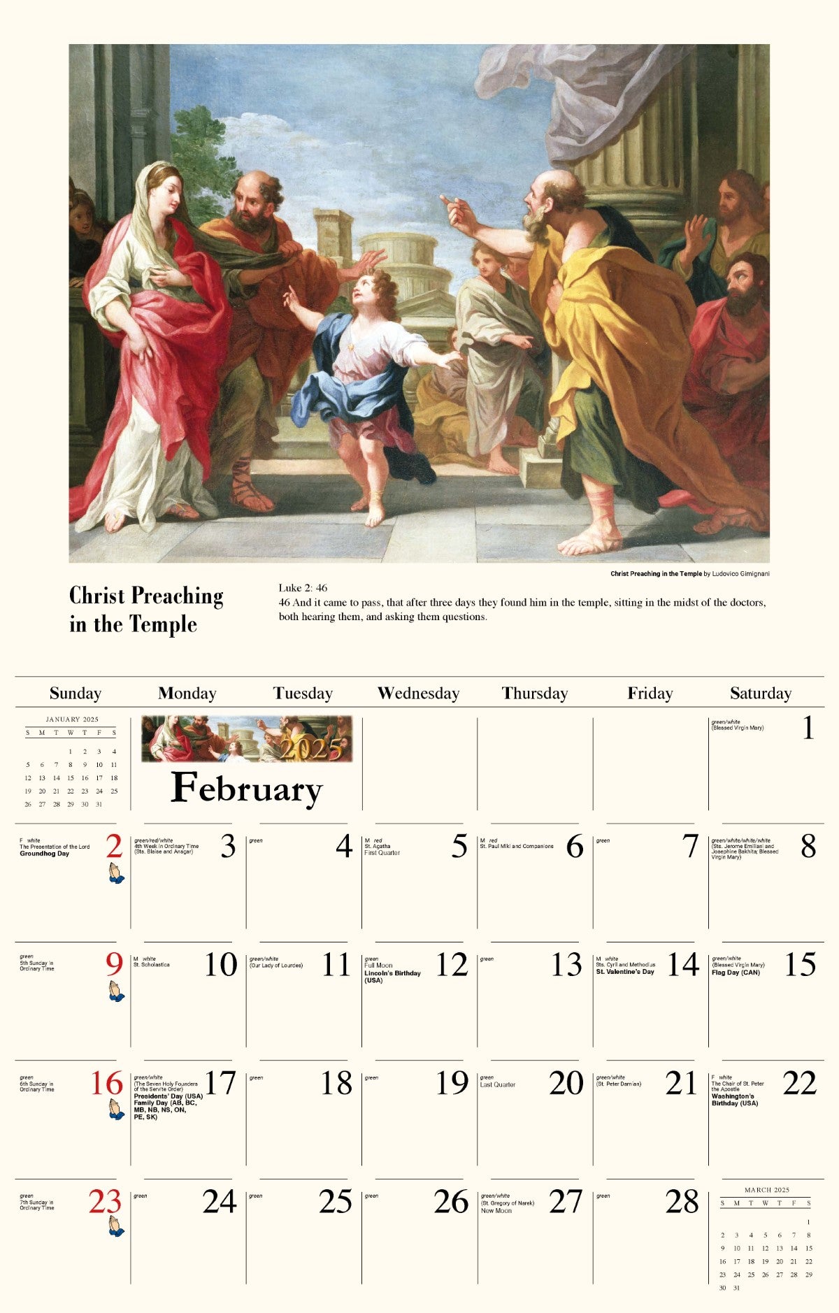 Galleria Wall Calendar 2025 Catholic Inspirations Eng.