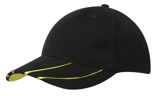 Brushed Heavy Cotton Cap w/Hi-Vis Laminated Two-Tone Peak