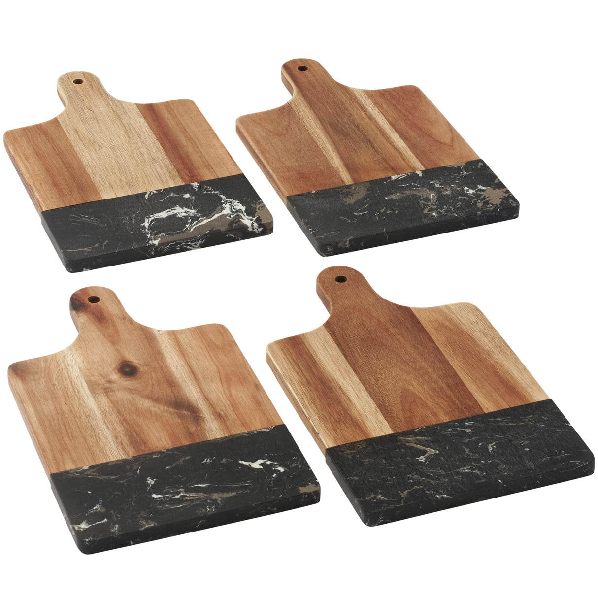 Black Marble and Wood Cutting Board