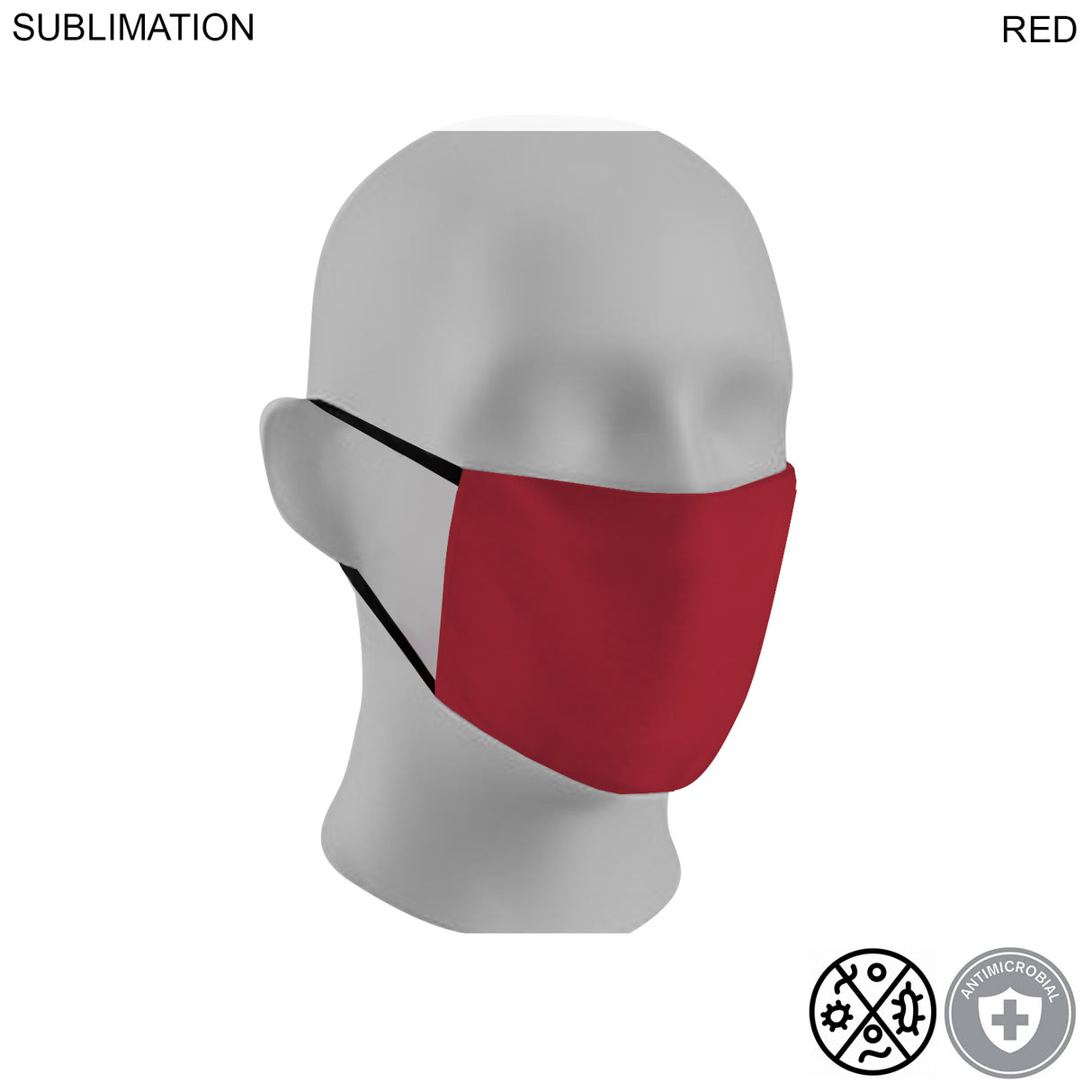 Individually Polybagged Sublimated 2ply Antimicrobial Face Mask available in EVERY COLOR