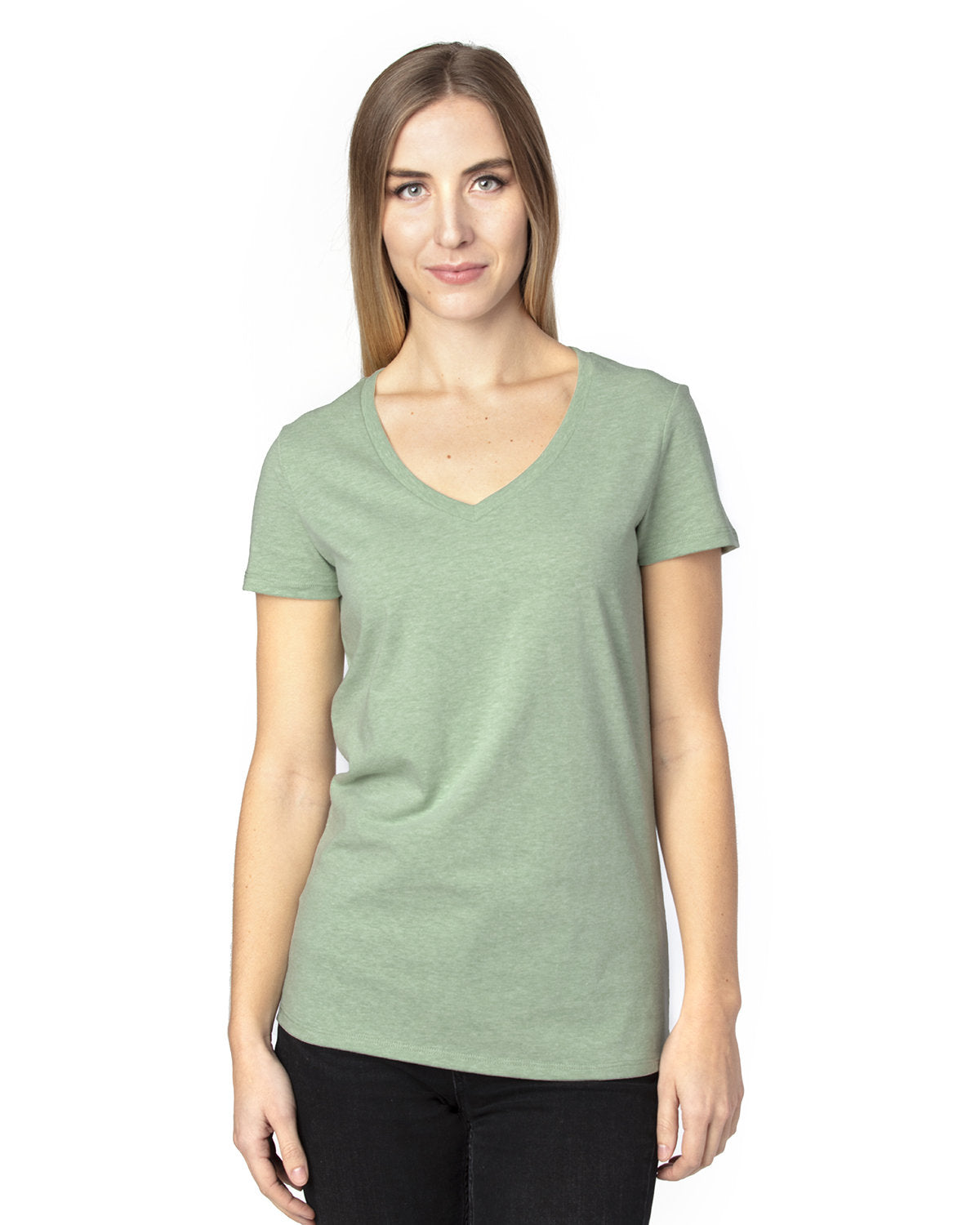 000245 THREADFAST Ladies' Ultimate CVC V-Neck T-Shirt