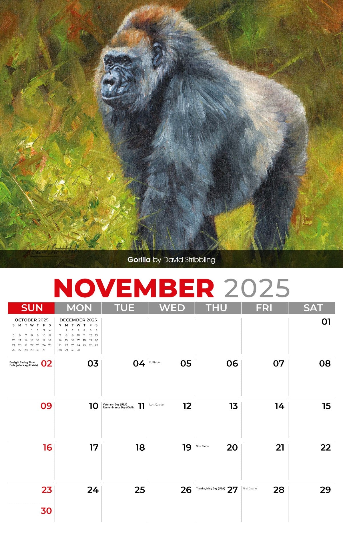 Galleria Wall Calendar 2025 Wildlife Portraits