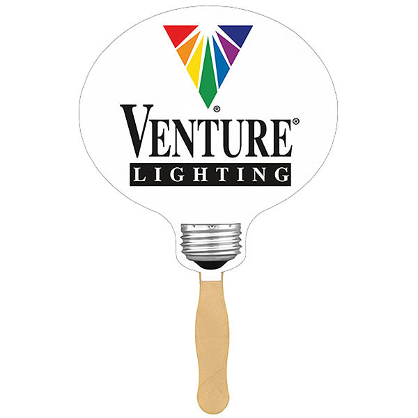 Light Bulb Sandwiched Hand Fan (2 Side/ four color process imprint)
