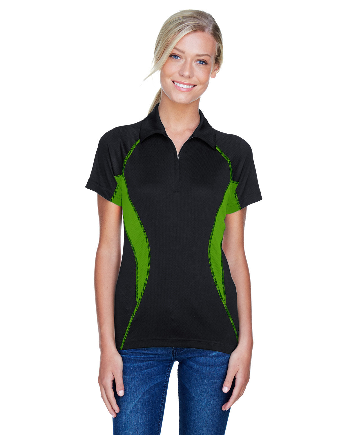 NORTH END SPORT RED Ladies' Serac UTK cool logik Performance Zippered Polo