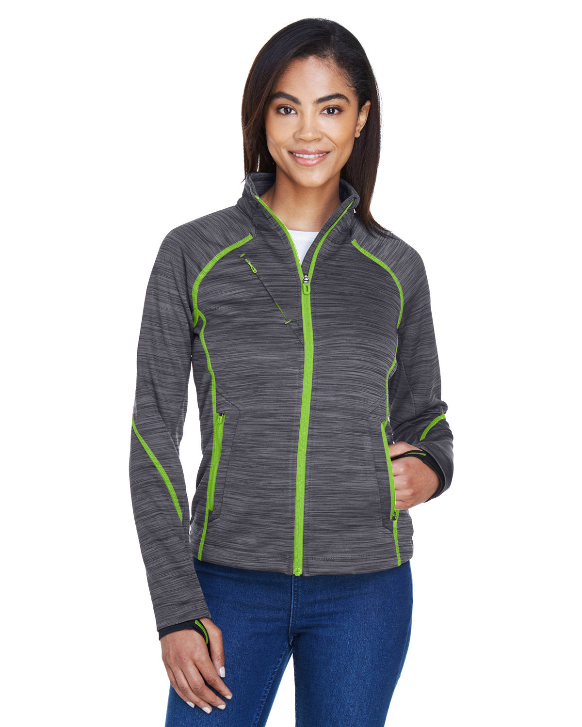 NORTH END SPORT RED Ladies' Flux Mélange Bonded Fleece Jacket