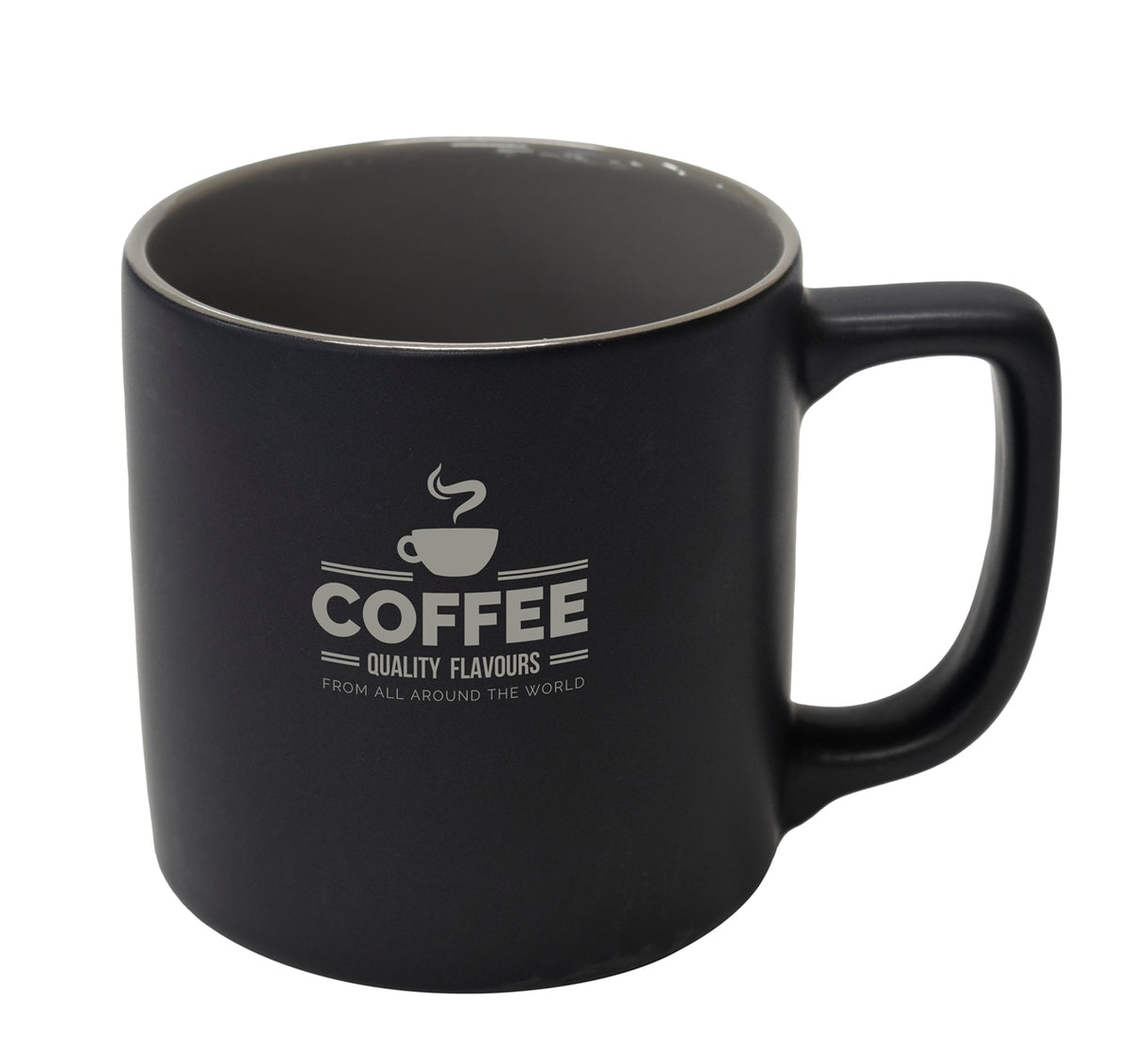 Arcadian 16oz two-tone matte ceramic mug black/grey in a Ripple box